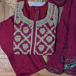 Indian Bridal wear/Pakistani dress, Raw silk, Engagement dress, Small to Medium